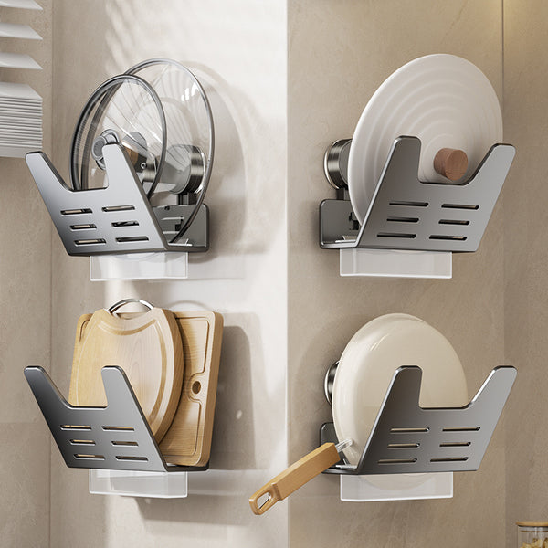 Suction cup, lid rack, wall-mounted non-punching kitchen rack, multi-functional storage rack, chopping board, cutting board rack