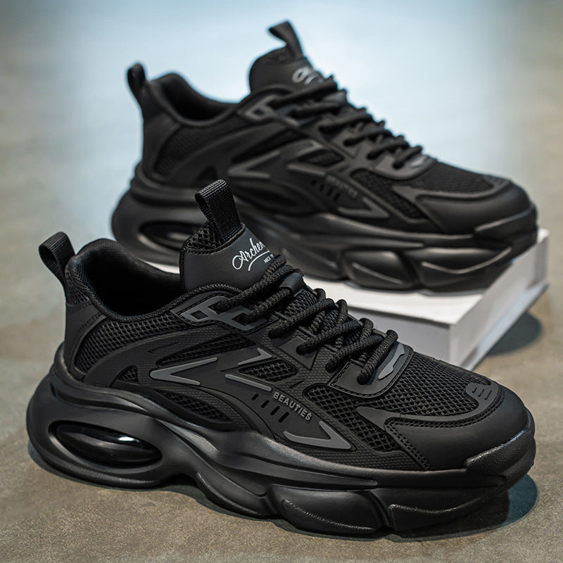 Spring breathable men's shoes 2026 new mesh sneakers athletic casual middle school student chunky sole dad shoes trendy footwear