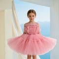 summer new girls' dress - european & american style sleeveless mesh tutu dress - kids' bow princess dress - little princess