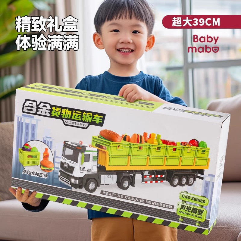Play house large alloy transport truck large truck toy boy artificial engineering trailer kids car model