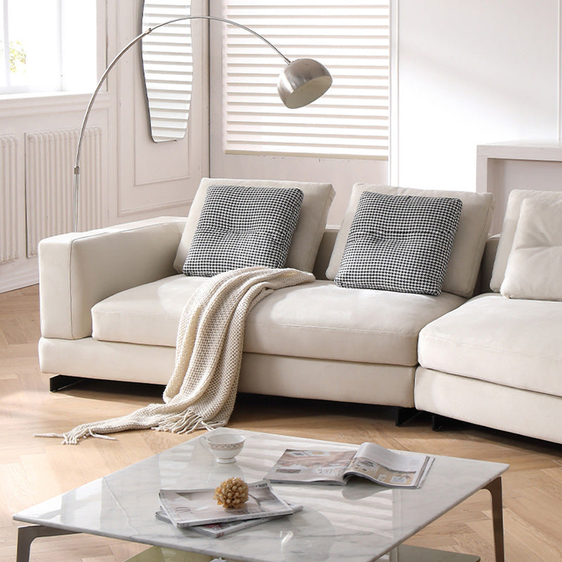 Designer arc-shaped fabric sofa - italian minimalist corner sofa set for small to large living rooms