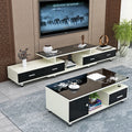 Four drawers + 1.2x50 coffee table right angle warm white black door style