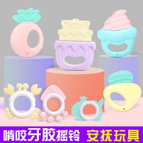 Baby toy hand rattle newborn 0-3-6 months can bite boiled toothpaste baby 1 year old boy and girl puzzle set