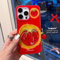 Glue glitter powder suitable for iphone17promax mobile phone case red bottom fireworks tomato apple 16 anti-fall protective cover