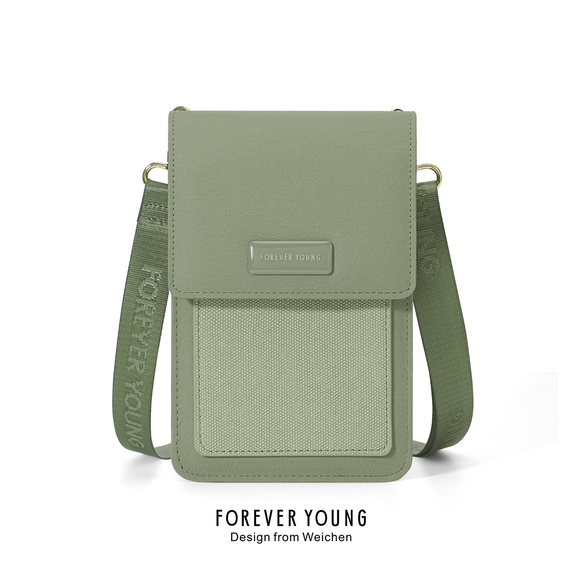 Forever young vertical mobile phone bag female Korean version printed shoulder messenger bag bag large capacity