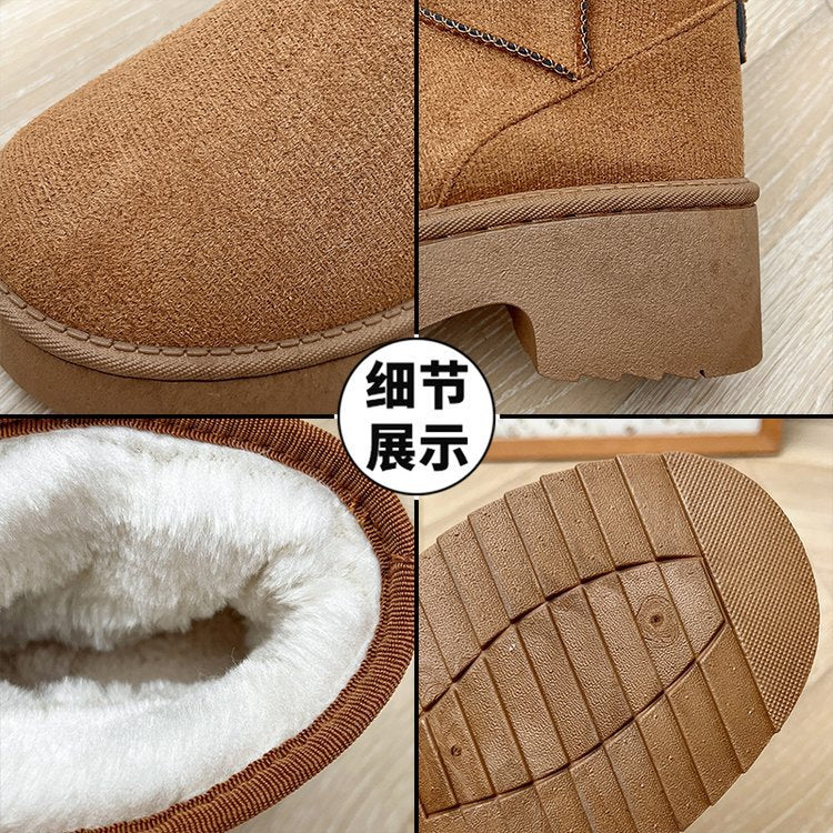 Exportthick sole short snow boots for women new arrivalheight-increasing cotton shoes winterpetitesheattech short boots for women wholesale