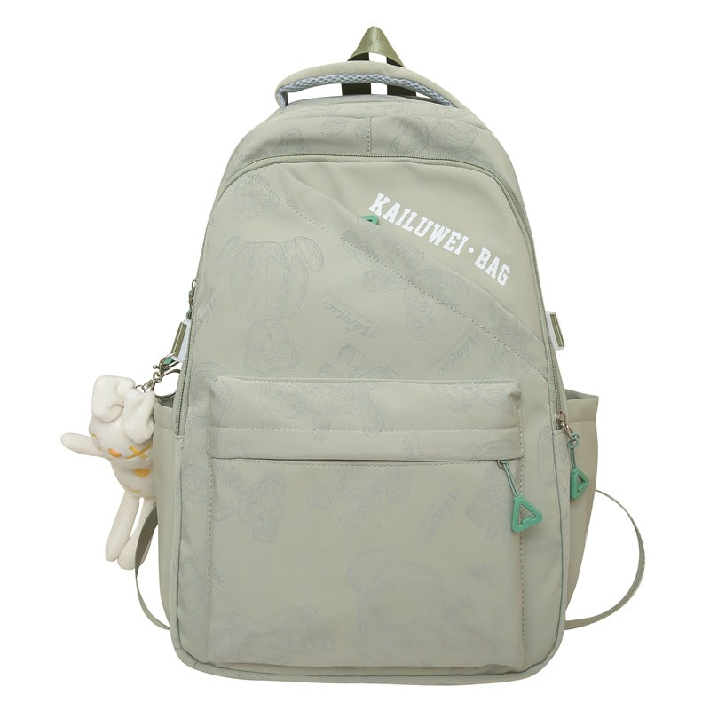 School bag for female junior high school students Korean version is fresh and cute, printed large-capacity high school backpack ins college backpack