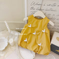 New girls' hand-stitched quilted 3d doll flower bud dress - spring/summer cute, fun, cool, and flirty trendy dress