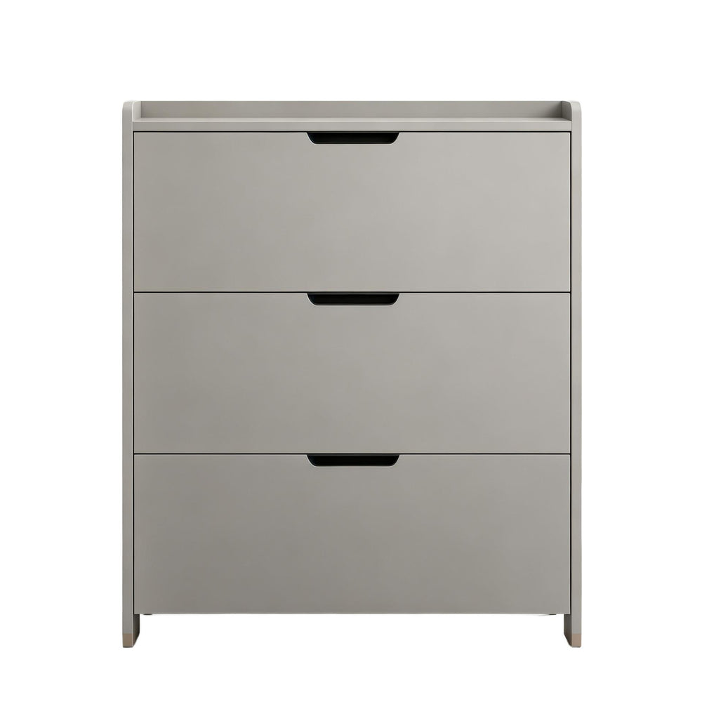 Ultra-thin flip-top shoe cabinet, modern minimalist design, perfect for small apartments. entryway console with concealed handles, multi-layered dustproof storage shoe rack