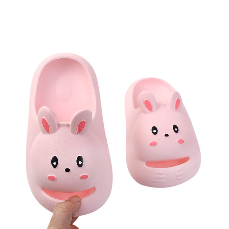 Rabbit slippers non-slipkidsgirl stomping on shit soft bottom children cartoon boys and girls indoor home bath sandals