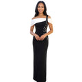 C7783 cross-border  new one-shoulder evening gown mermaid long party dress light luxury hotfix rhinestone bodycon dress