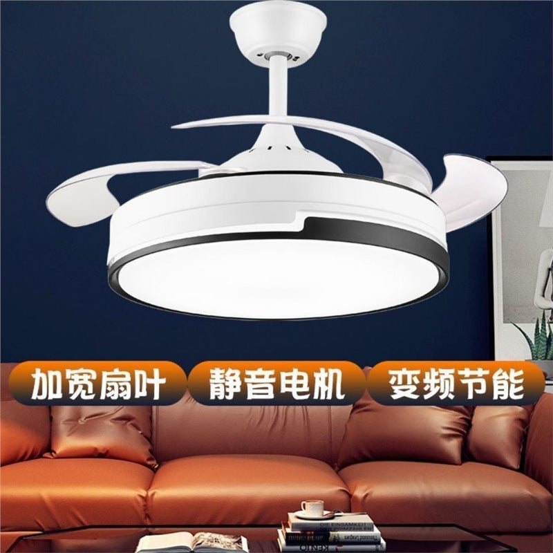 Smart fan light restaurant ceiling fan light modern minimalist bedroom living room silent led high-end elegant fan light
