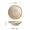Japanese-style pasta plate, household salad plate, high-end restaurant ceramic tableware, retro straw hat bowl, light luxury western food plate