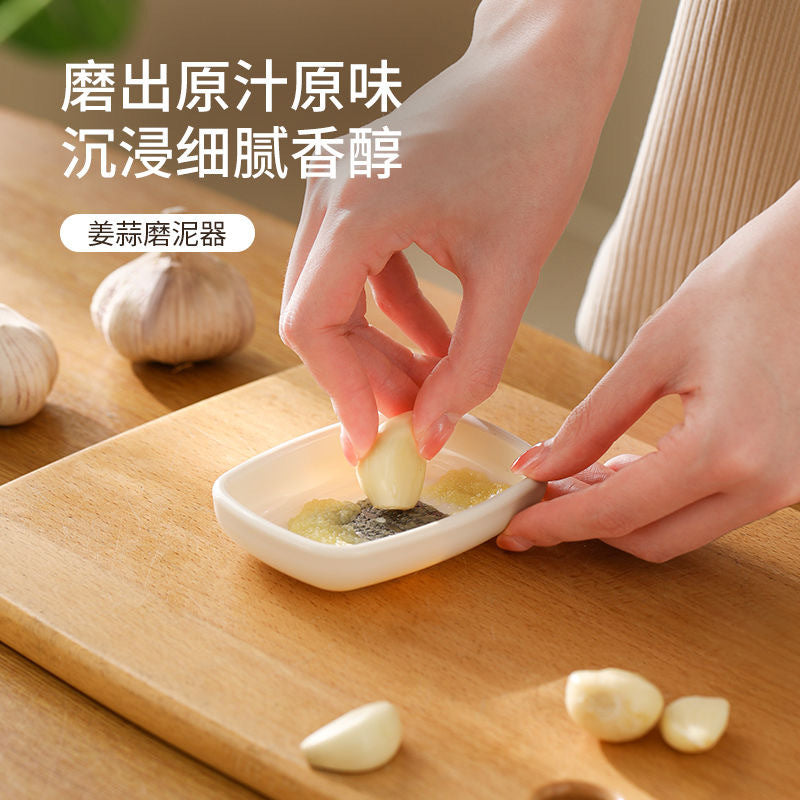 new wasabi mustard ginger garlic grinder - manual garlic press and grinding tool for kitchen, kids, and baby food
