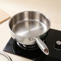 304 stainless steel frying pan, heavy-duty tri-ply hammered finish wok, suitable for home induction cookers, non-stick stir-fry pan, flat-bottom pan for commercial use