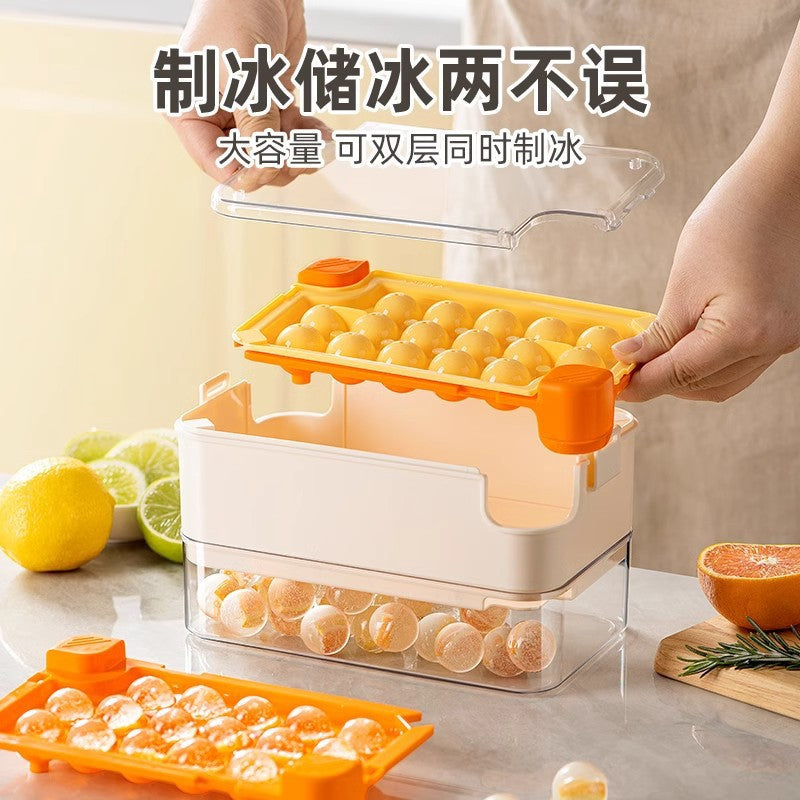 Ice grid mold with lid ice storage press ice box food grade ice cube mold easy demoulding large capacity ice storage box