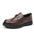 Men's leather shoes: new trendy fashion business shoes, thick-soled, wear-resistant, slip-on loafers, casual moccasins