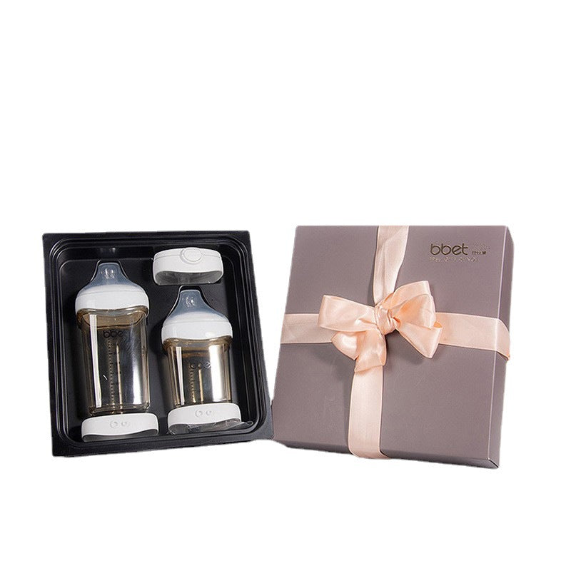 Newborn baby ppsu bottle big baby multi-functional gift box baby learning to drink straw cup large and small storage lid