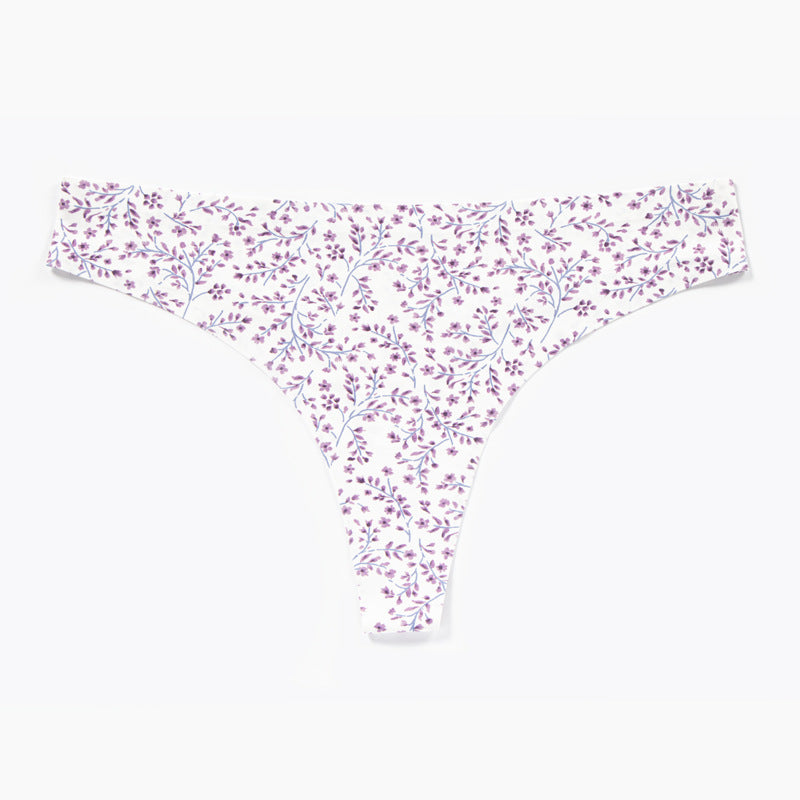 new arrival low-waist ice silk printing underwear women's nylon breathable quick-drying seamless women's briefs thin section