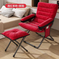 Burgundy single chair + footrest