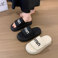 Trendy and comfortable embroidered letter flip-flops - 2026 indoor/outdoor fashion sandals - trendy and stylish women's platform slippers