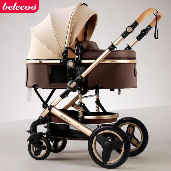 Bellico/belecoo high-view stroller for newborns can sit on a reclining folding shock-absorbing two-way stroller
