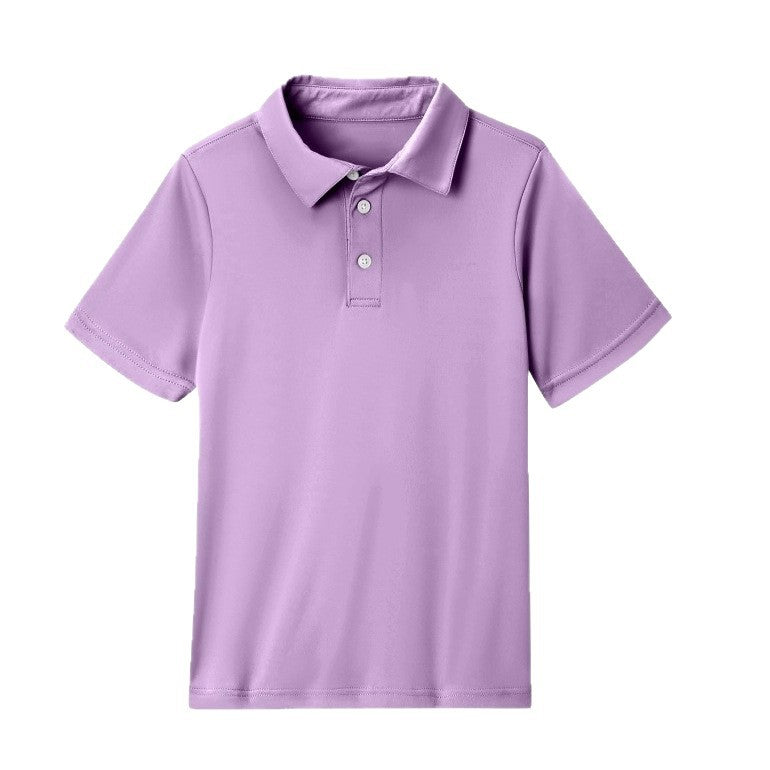 cross-border   kids' everyday casual short-sleeve solid color tops t-shirts polo shirts