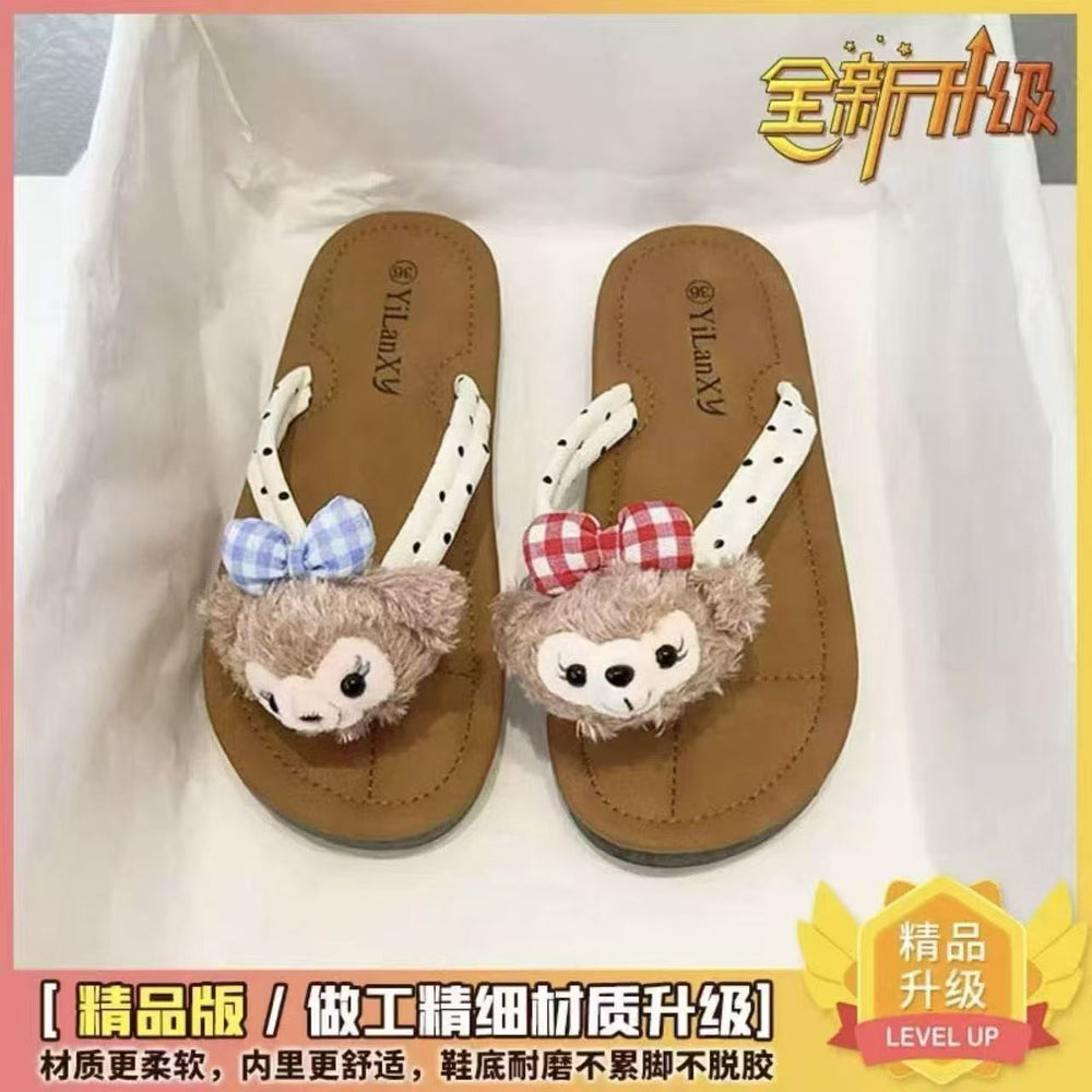 Little fairy cartoon cute shirley rose flip flops women's summer outwear 2025new arrivalsummerthick sole flip flops