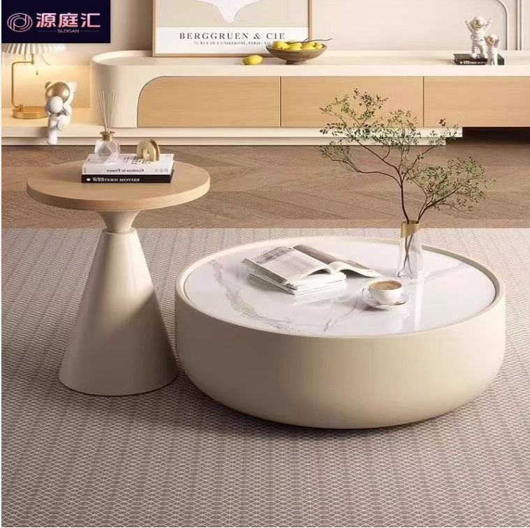 Solid wood slate coffee table cream style living room for home wood color large and small apartment floor cabinet accessible luxury stretch tv cabinet