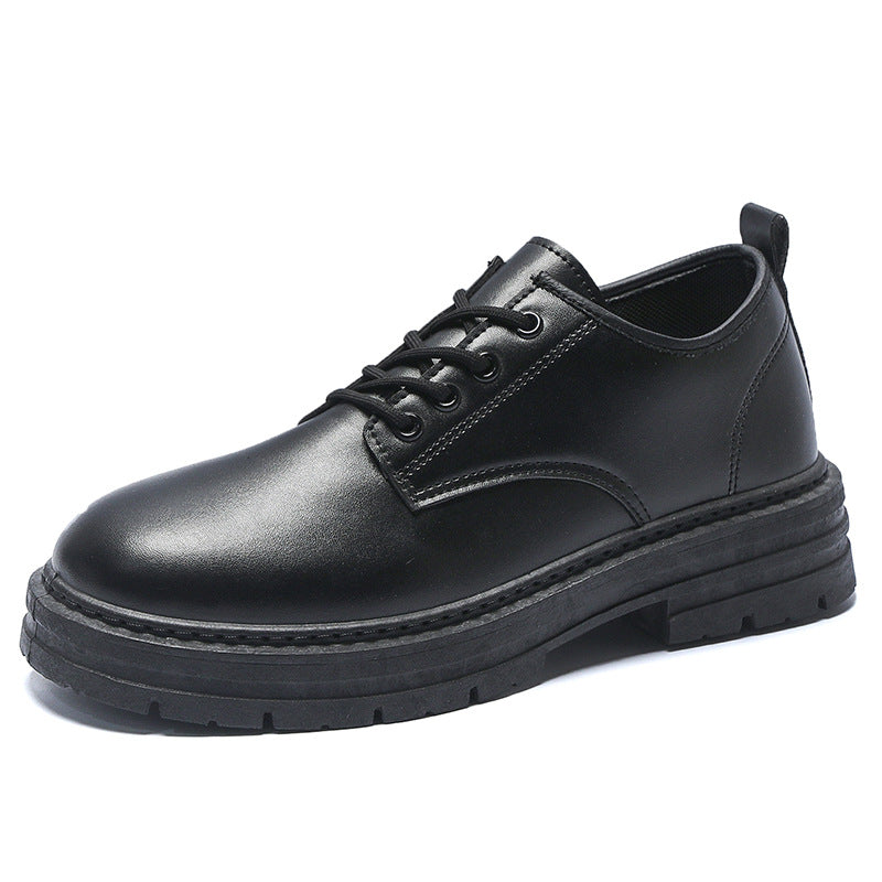 Spring new arrivals: soft leather, soft sole, round toe, breathable, trendy casual leather shoes - business formal, fashionable british style, trendy men's shoes
