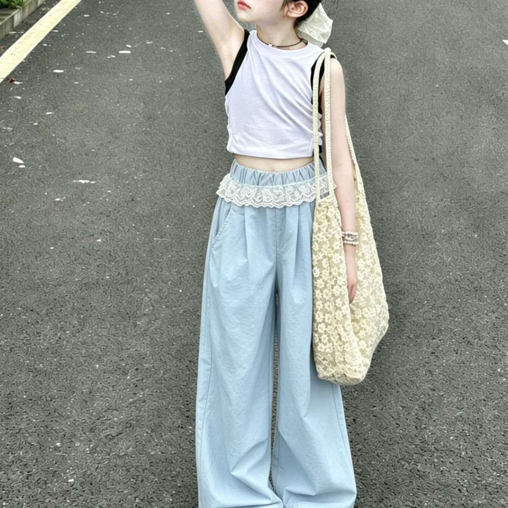 [nai fu butt curtain pants] girls summer thin quick-drying wide-leg workwear pants fashioneasiest for matchcasualpants