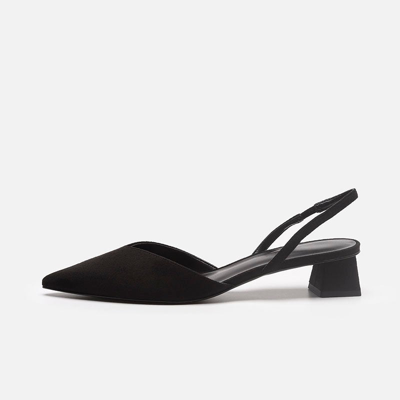 Baotou sandals for women 2024new arrivalsummercasual pointed toe square heel sandals for women high heels thin strap fashion women's flats