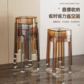 Minimalist chic stool - commercial grade, thickened, stackable, transparent round stool chair - acrylic chair, plastic stool for home use