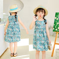 all-cotton a-line dress for girls, spring/summer sleeveless cartoon print princess dress for toddlers and young children