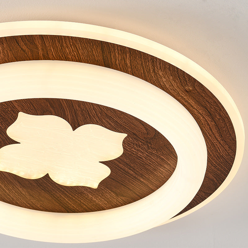 Zhongshan Lighting Living Room Lights Lobby Aisle Middle Ancient Walnut Color New Chinese Restaurant Chandelier Bedroom Ceiling Light