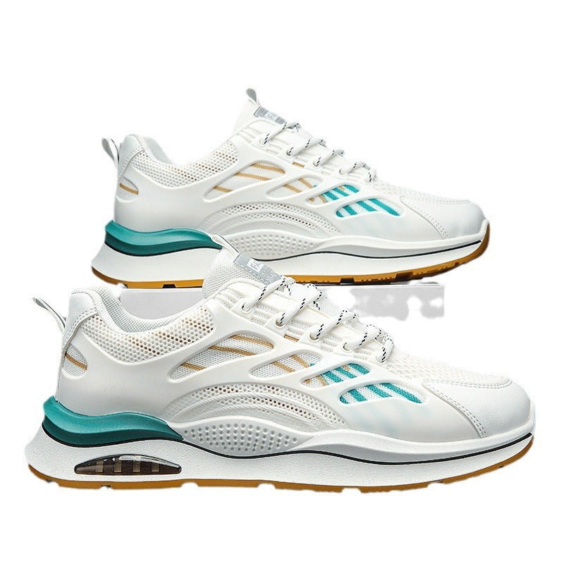 Men's winter breathable 2025 new youth sports shoes mesh running casual white chunky sole dad shoes trendy sneakers