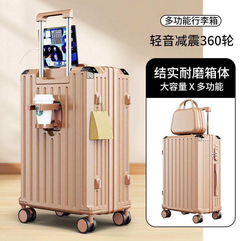 New suitcase 24-inch student trolley suitcase universal silent wheel suitcase large capacity boarding password case