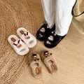 Antenna twist stick cute furry slippers for women fall and winternew arrivaloutwearstuffed velvet non-slipheattech home couple cotton slippers