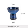 Creative ceramic tall plate for home fruit bowl plate restaurant snacks tea snacks dried fruit plate retro kiln turned ice cream cup
