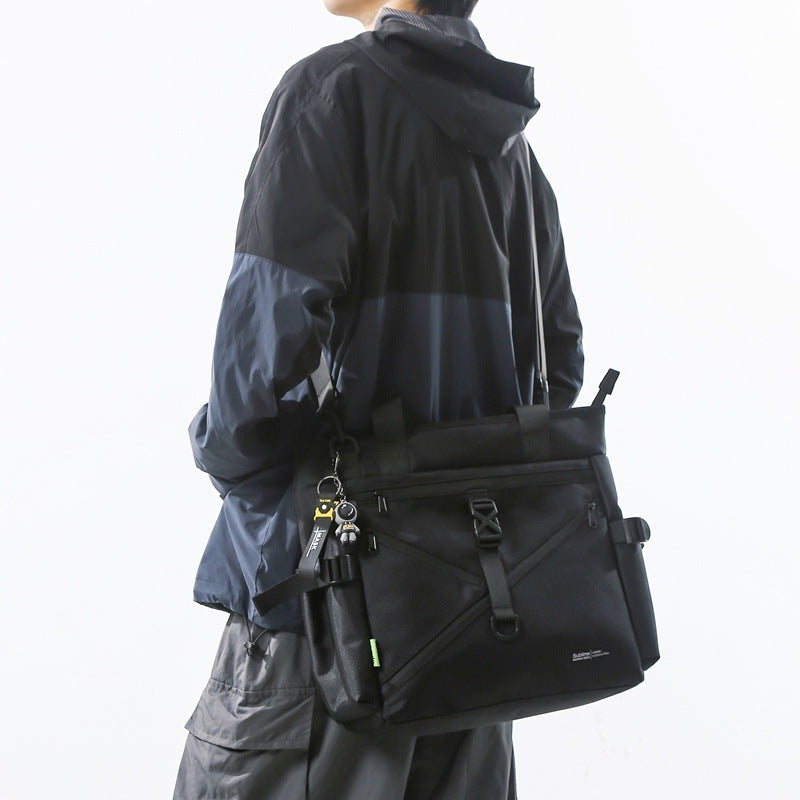 Cross-border trendy brand large-capacity tote bag, middle school student men's and women's multi-functional handbag, college student Oxford cloth messenger bag