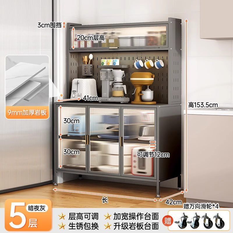 Kitchen storage rack, sideboard, floor-standing multi-layer oven, microwave, pot, electrical appliance, multi-functional storage cabinet