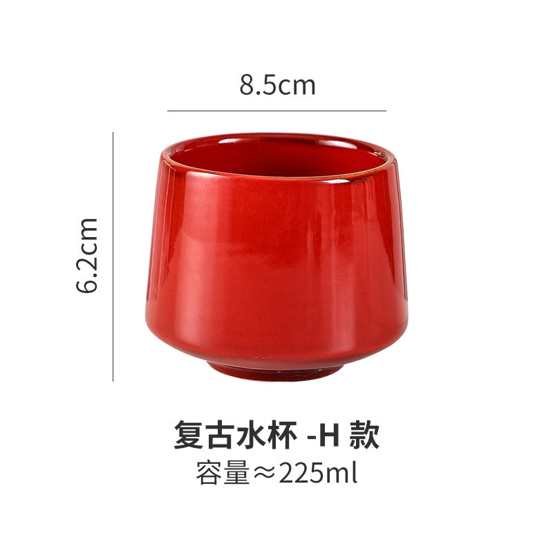 For home making tea and drinking water creative kiln retro ceramic cup various colors large office coffee cup