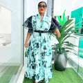 new african plus size women's printed dress - in stock -  &  - bubble sleeve maxi dress