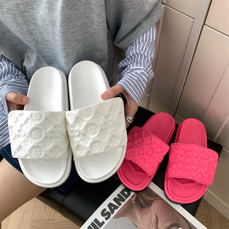 Velcro slippers for women summeroutwear2025easiest for matchthick soleplatform shoessoft solenon-slipniche style sandalsthick soleincrease