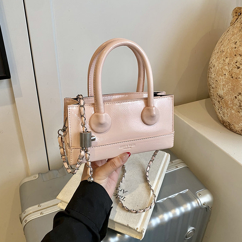 Premium chain box portable small square bag women's 2025  new fashionable versatile exquisite shoulder oblique span bag