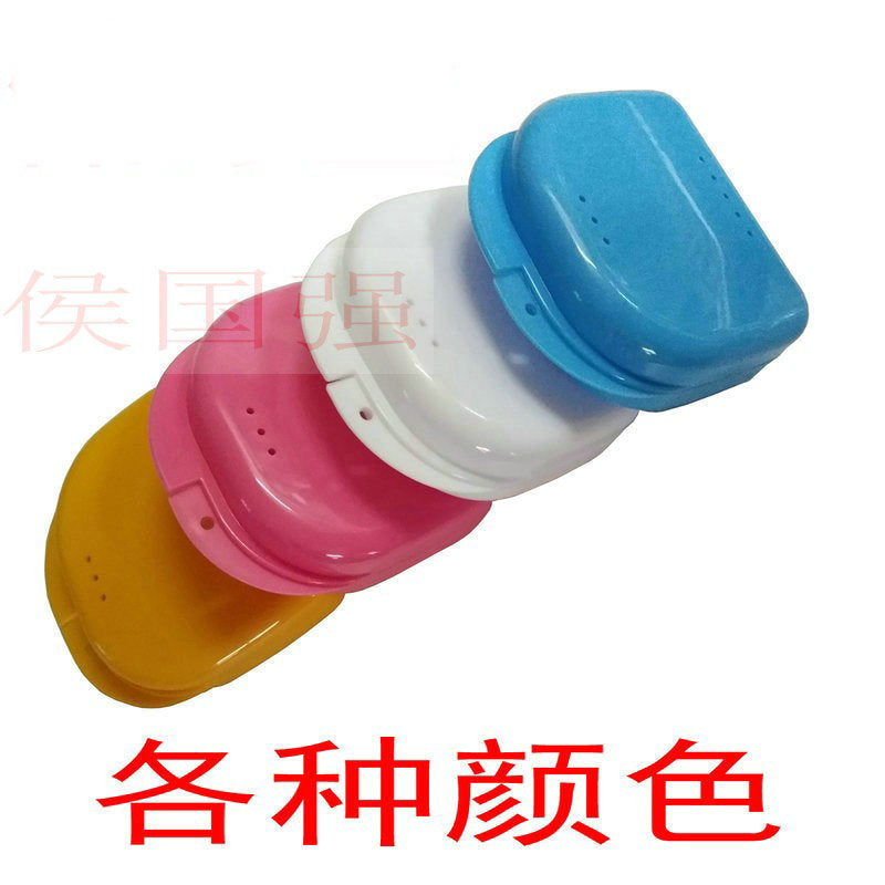 Elderly full denture box at night European double-layer tooth storage box storage box storage holiday tooth cover box holder box