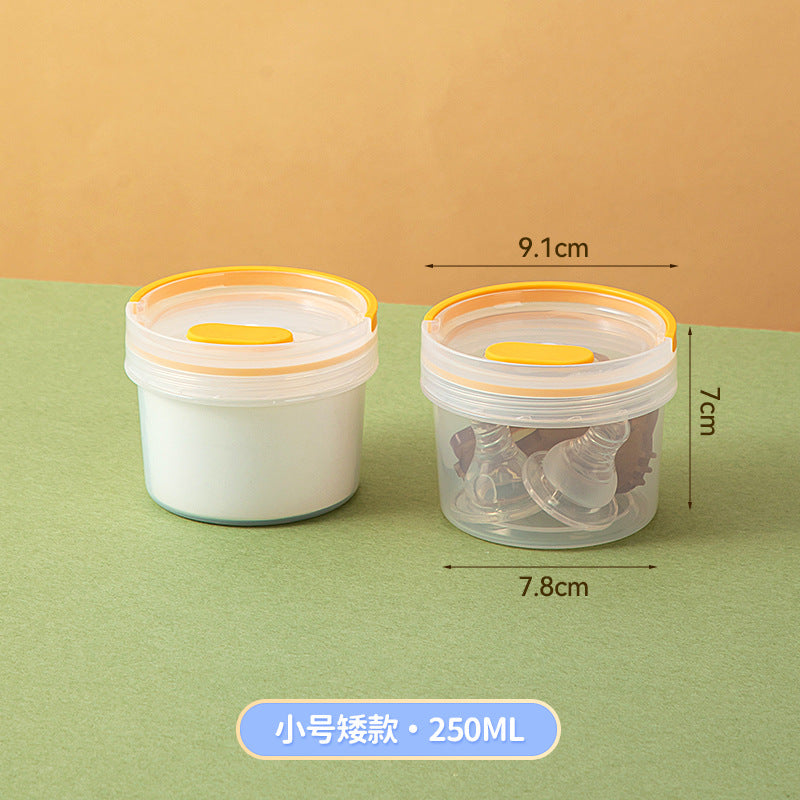 Japanese desktop round transparent storage box plastic sealed baby milk powder box food grade portable storage tank