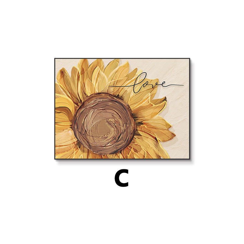 Nordic sunflower restaurant meter box decorative painting living room occlusion box power supply mural switch main switch box hanging painting