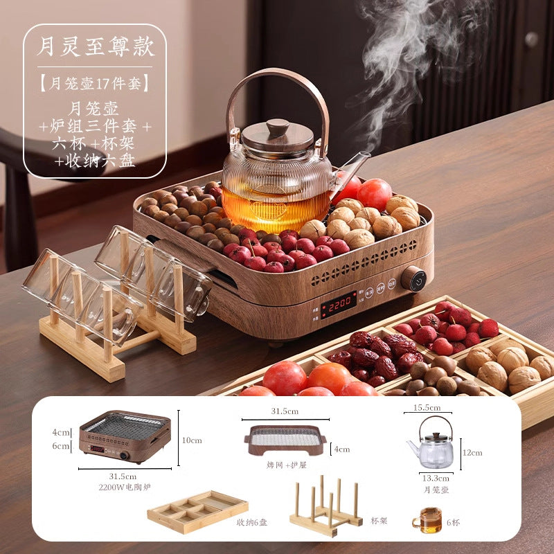 Stove tea making suitfor home tea set glass water kettle electric ceramic stove tea maker indoor courtyard multifunctional oven