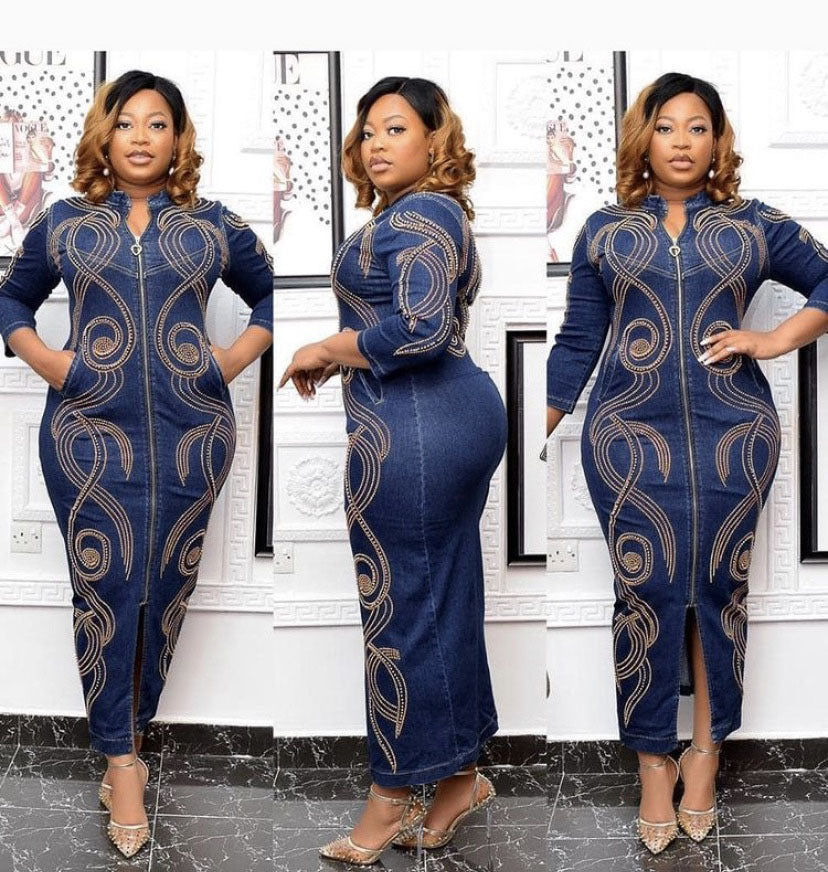 supply manufacturers direct sales african fashionfashion silm elastic denim silm hot diamond beaded long skirt big sale